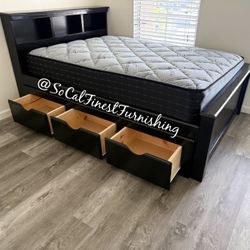 New Full Bed With Mattress And Storage