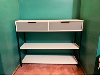 Narrow Credenza with Drawers and Shelf Storage