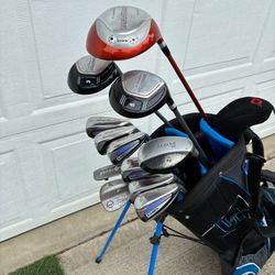 Men’s golf, clubs, and nice bag.