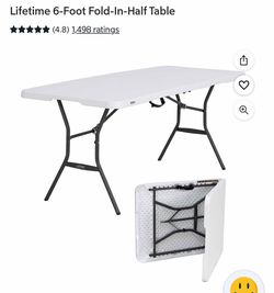 Lifetime 6-Foot Adjustable Fold-in-Half Table