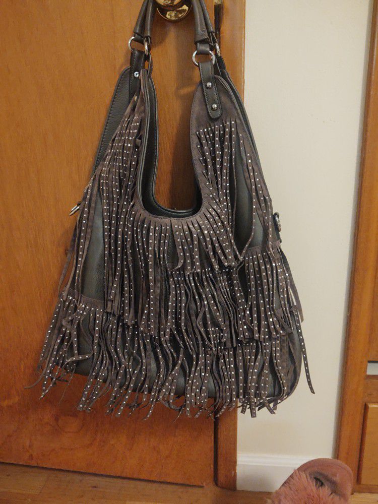 Fringed Satchel Bag From Itally