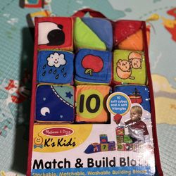 Melissa & Doug K's Kids Match and Build Soft Blocks Set
