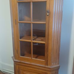 Wooden Corner Curio Cabinet