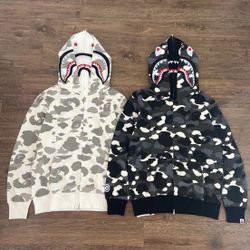 Bape Double Hood Glow in The Dark Hoodies White And Black 