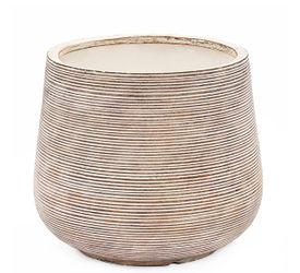 Distressed Tan MgO Tapered Round Planter S6 WHPL1747（V1）