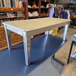 Budget Coffee Table With Mirrored Legs, Top Parts Got Some Stains And Scratches,  Modern Vibe, Sturdy And Stable 
