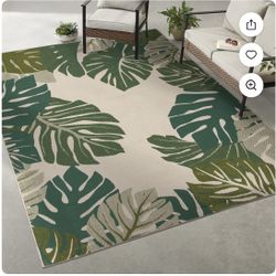 Brand New 7x10 Area Rug Indoor/ Outdoor Multi Color Green Carpet 