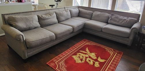 Gray L Sectional Sofa Couch