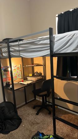 Twin Sky Loft Bed W/ Desk & Shelves