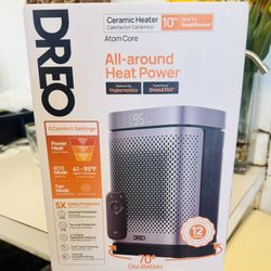 Dreo 1500W Atom Core PTC Heating Oscillating Tabletop Space Heater with Remote