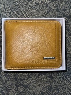 Genuine Leather Mens Wallet Horse Imperial Light Brown