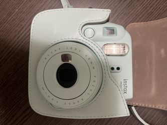 Instax Mini Polaroid Instant Camera with matching purse-strap case in Pastel Turquoise-+-