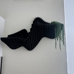Modern Black Sculptural Wall Planter / Shelf Decor