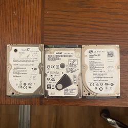 3 Laptop Hard Drives 