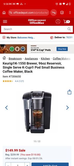 NEW KUERIG COFFEE MAKER  K 1550