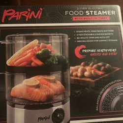 2 Tier Electric Food Steamer With Built In Timer 