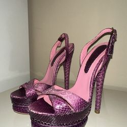 Purple Python Heels
