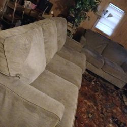 Olive Colored Green Sofa And Matching Love Seats