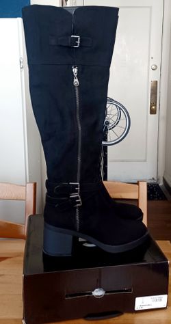 New Guess Marshall Over The Knee Tall Boots black Women's 9.5