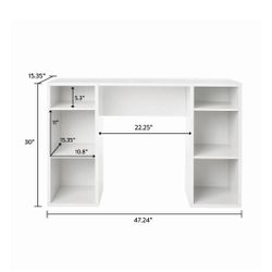 Mainstays 4-Cube Storage Desk, White Grain