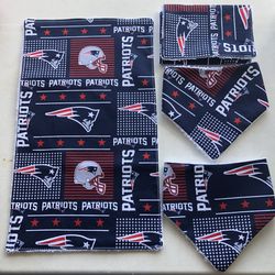 New England Patriots baby bandana bib and burp cloth set