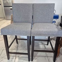Set of 2 grey stools