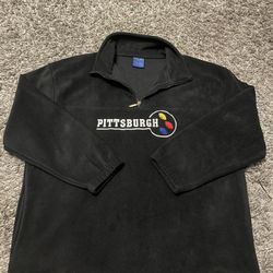 Cotton Heritage Vintage Pittsburg Steelers Half Zip Sweater 