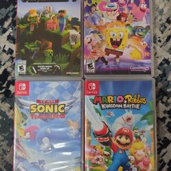 Nintendo Switch Minecraft / Nickelodeon All Star Brawl / Team Sonic Racing / Mario + Rabbids Kingdom Battle 