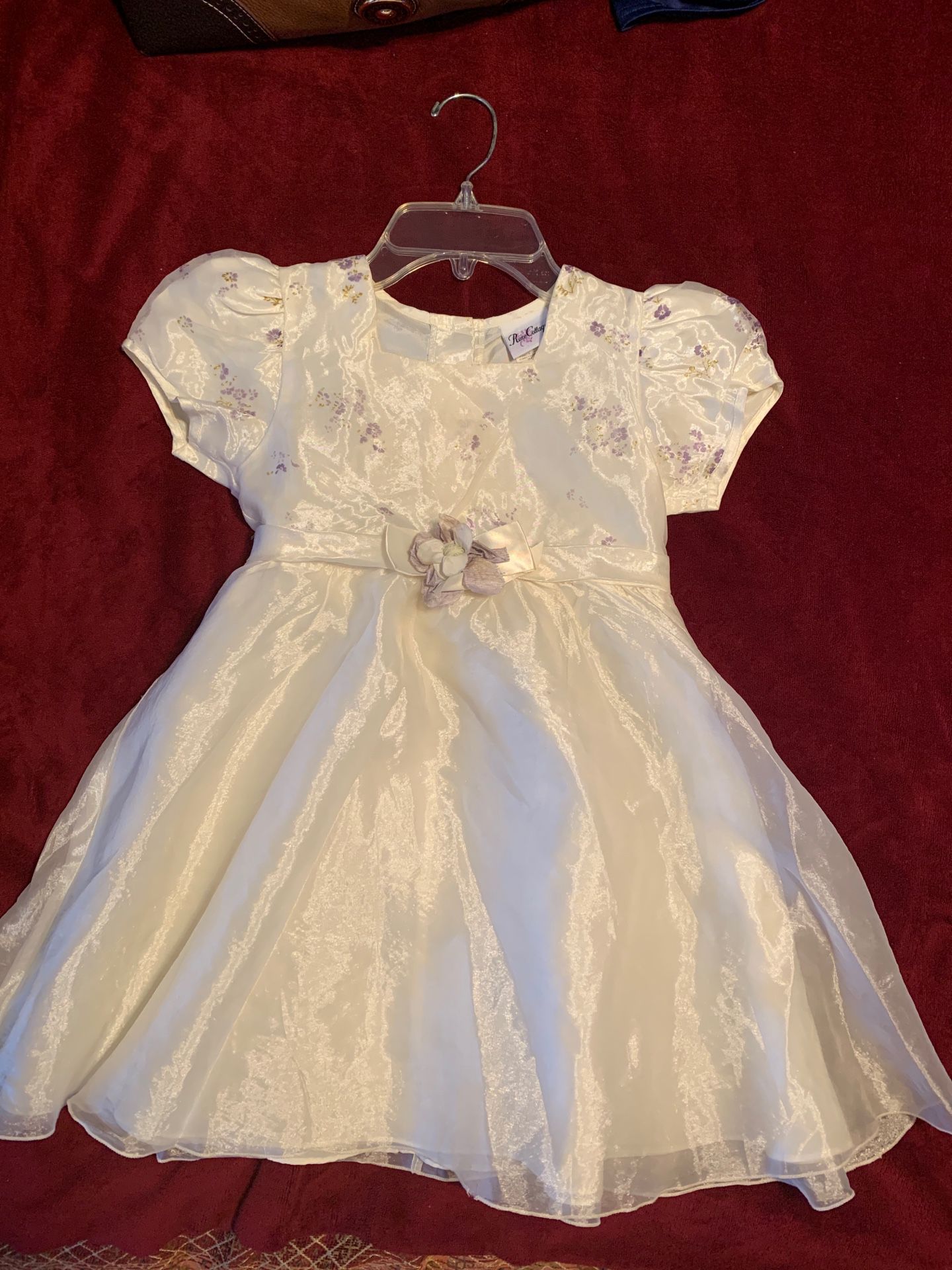 Rose cottage ivory, purple, and gold dress size 7