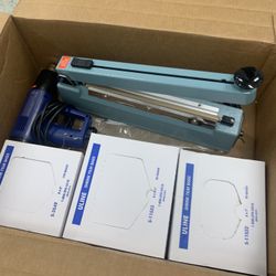 Shrink Wrap Sealer/Cutter + Heat Gun + 3,000 Bags