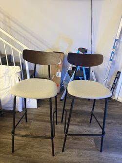 Set of 2 modern counter/bar-height chairs