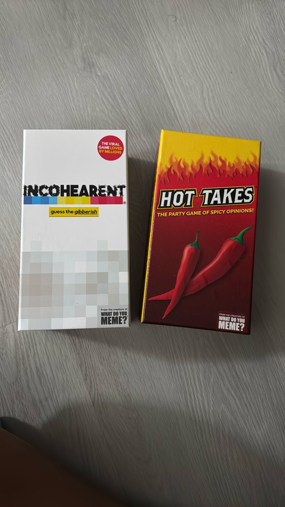Board Games- Incohearent and Hot Takes