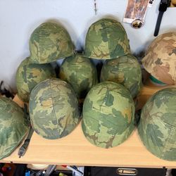 Vietnam war M1  helmets military GI issue old school