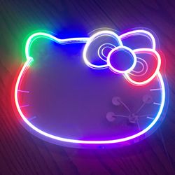 Hello kitty vanity mirror with neon lights