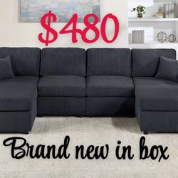 3-Piece Sectional Set/Read Description/Black, Light And Dark Grey 