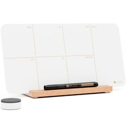 Desktop Glass Weekly Planner Whiteboard with Detachable Wood Stand,Small Portable Dry Erase Calendar to Do List White Board 12x6" for Office, Home, Sc