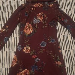 Fitted Floral Dress (necklace Attached) 