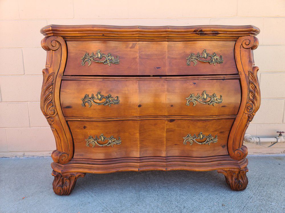 French Provincial Regency Wood Dresser Chest Of Drawers 