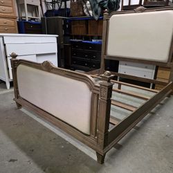 Brown Vintage Style Queen Size Bed Frame