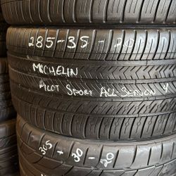 Two Tires (2) 285-35-20 Michelin Pilot Sport All Season 4