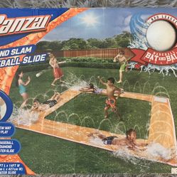 Banzai Home Run Splash Baseball Slide Kids 14 feet x 14 feet Backyard Summer Fun, Ages 5+