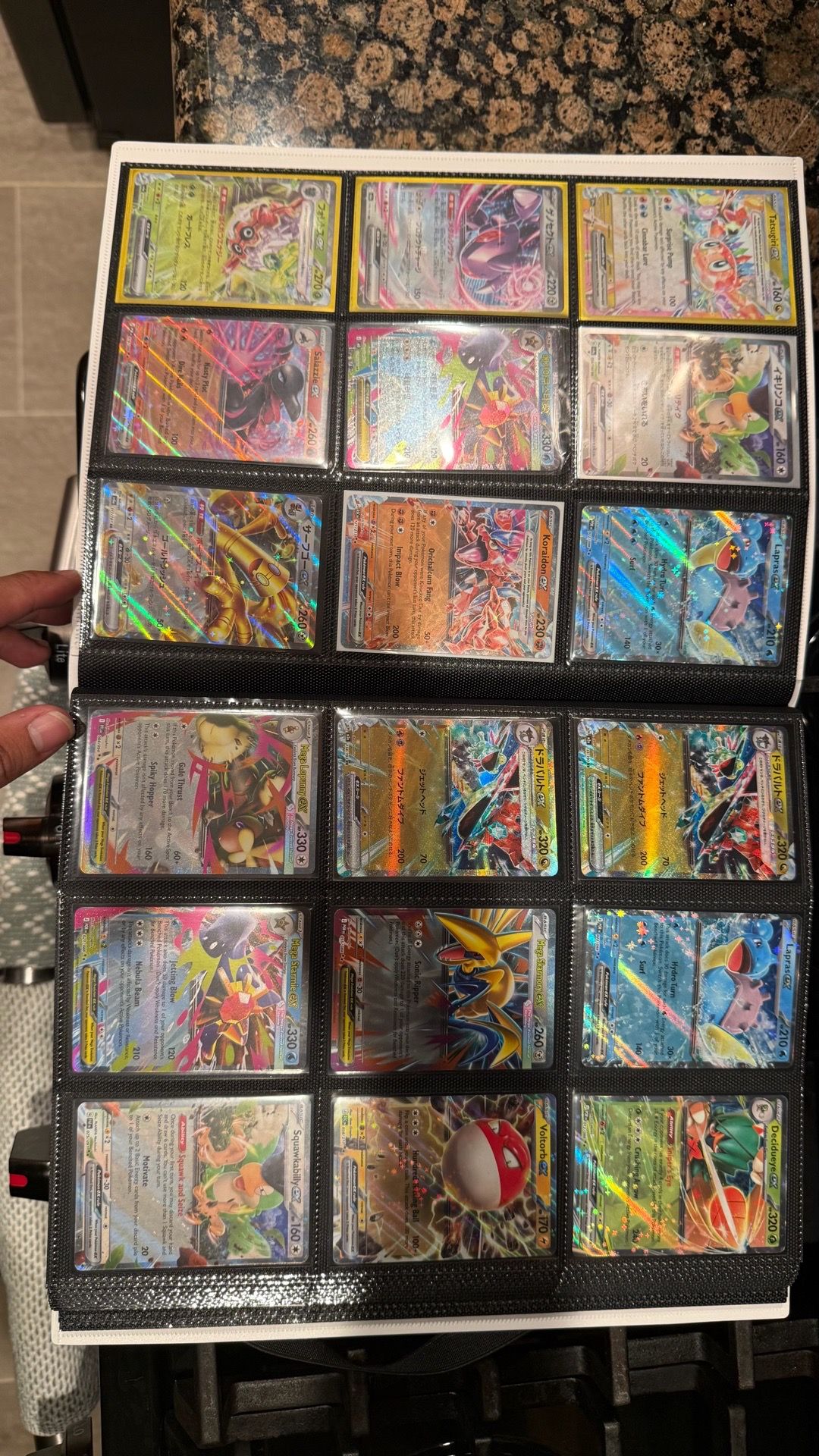 Pokemon binder 221 cards (12 pages) full of EXs and some full arts