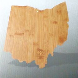 

State of Ohio Cutting board 14” x 12” bamboo 
