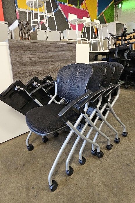 Regency Cadence Rolling Nesting Flip Seat Chairs **Removable Trays**