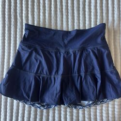 Graced By Grit Navy Tennis Skirt With Printed Shorts 