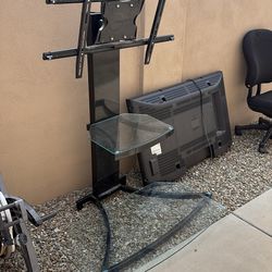 Tv stand with thick glass shelves