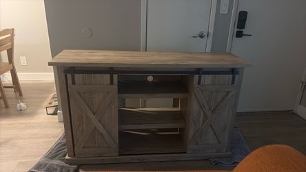 Farmhouse TV Stand with Sliding Barn Doors