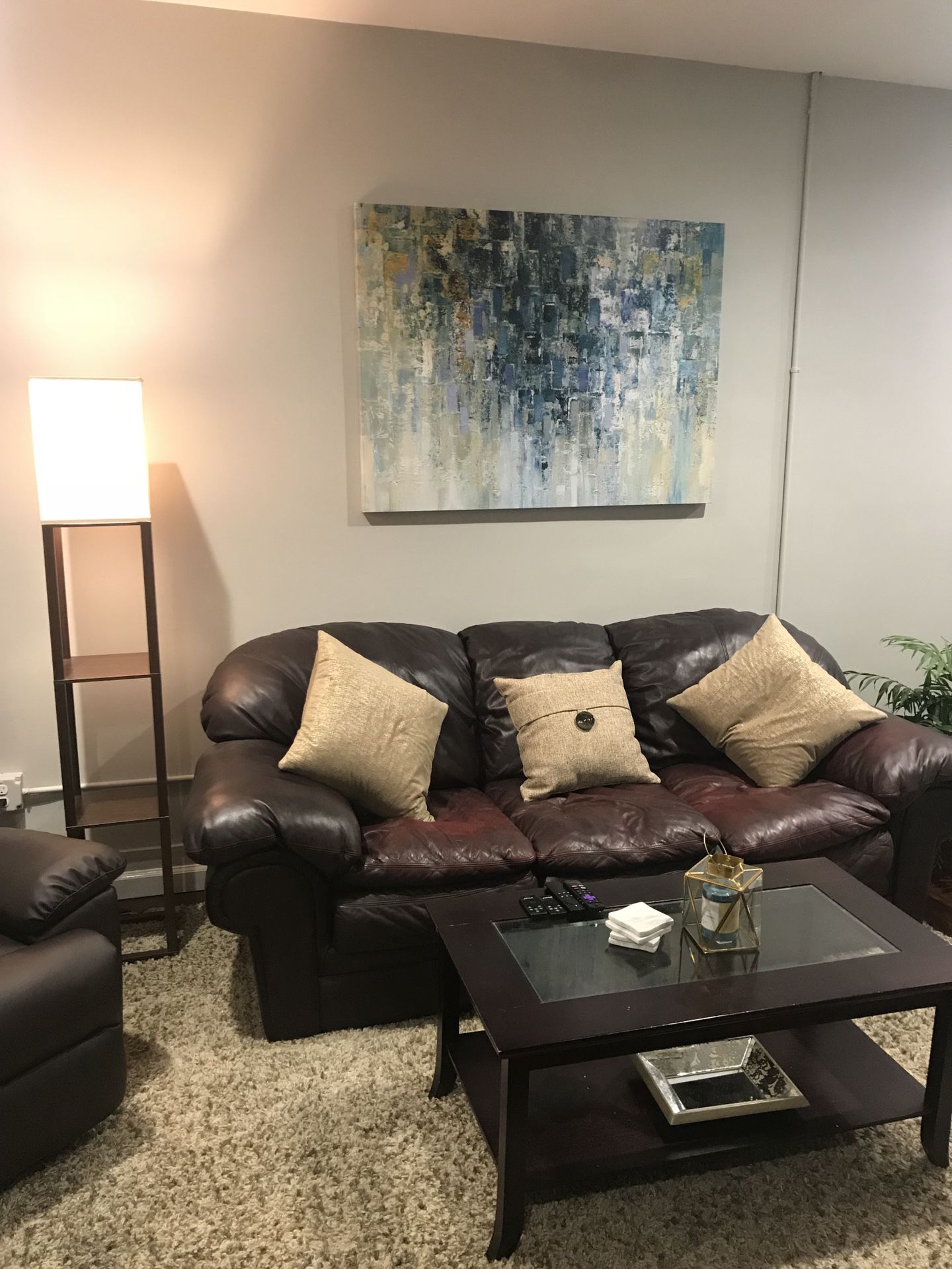 FREE-Brown Leather Couch