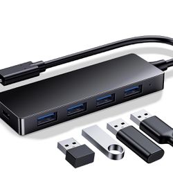 USB Hub 4 Ports USB C Hub [Charging Not Supported] USB C Splitter for Laptop Ultra Slim Portable Data USB Adapter 3.0 Multiports Compatible with MacBo