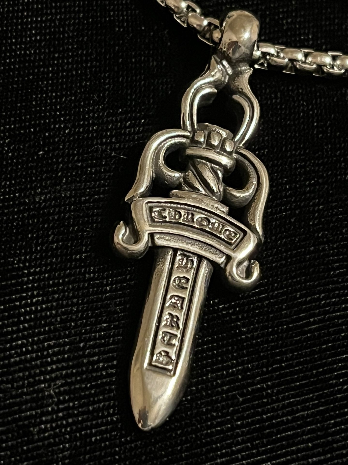 Chrome Hearts Sword Pendant 28” Chain Necklace